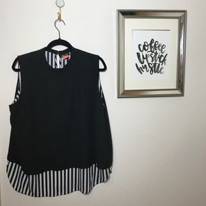 Nordstrom Black & White Tank Top Size 16